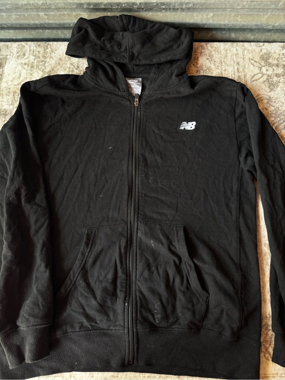 New Balance Black Full-Zip Hoodie with Hood